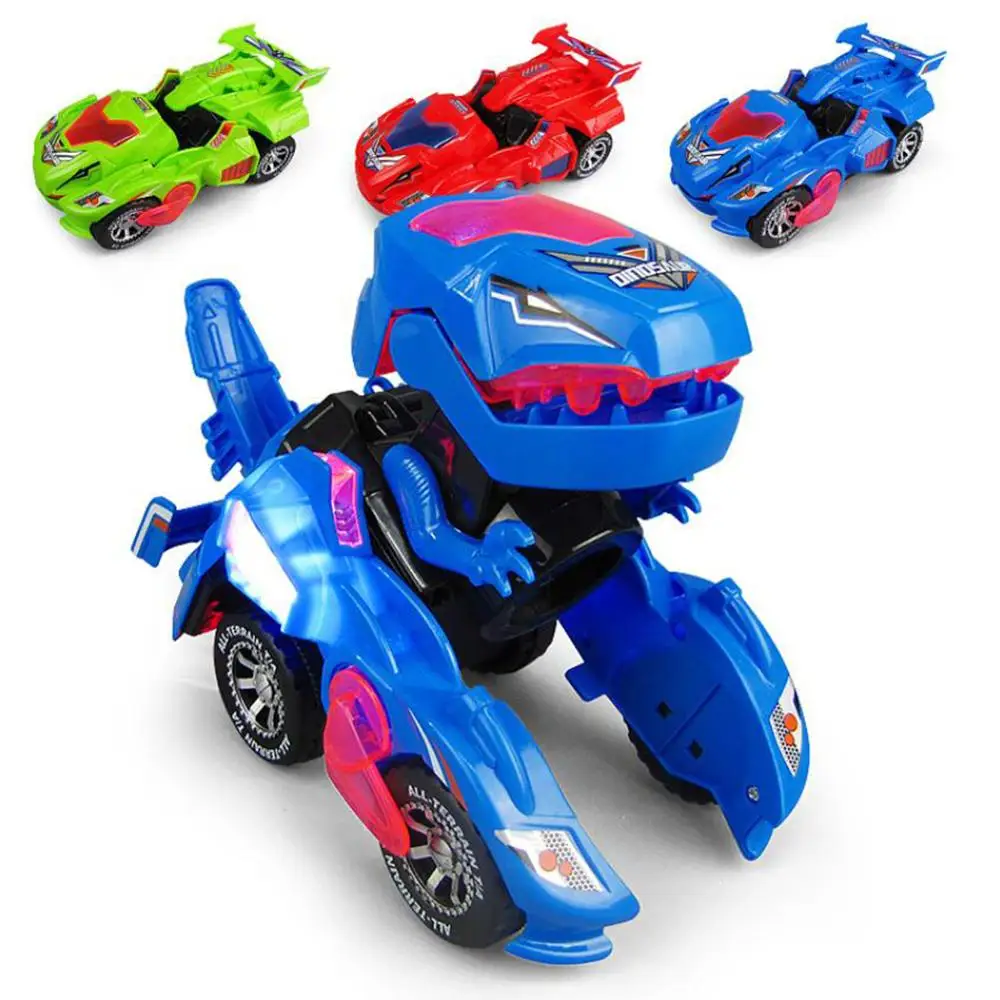 

1pc Transforming Dinosaur LED Car With Light Sound Kids Toy Gift