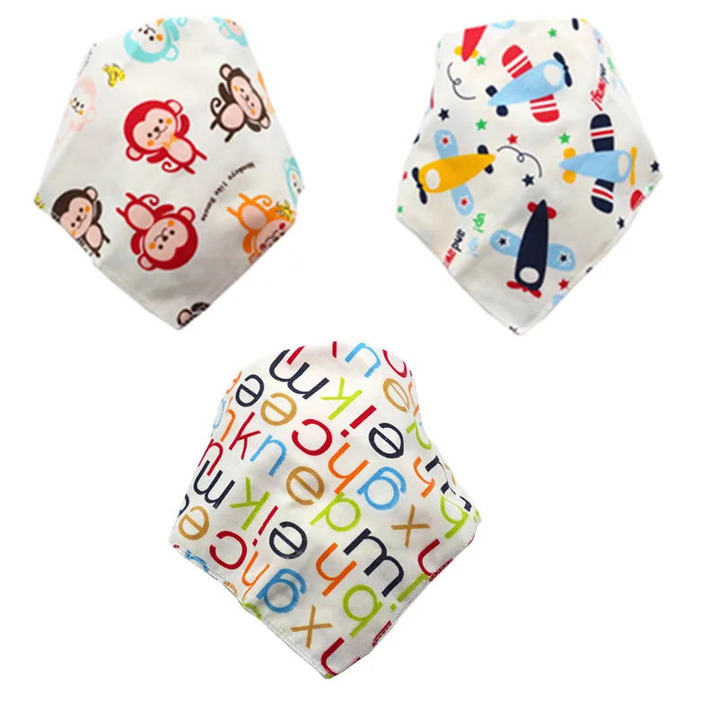 34 3pcs Organic Cotton Baby Scarf Muslin Burp Cloth Bandana Bibs Newborn Baby Boy Infant Girl Toddler Winter Scarf Waterproof Bib - Цвет: 34