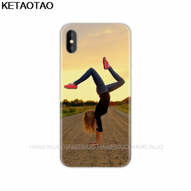 Золотой KETAOTAO гимнастический силуэт телефонные чехлы для iPhone 4S 5C SE 5S 6 6S 7 8 Plus X силиконовые прозрачные мягкие ТПУ чехлы - Цвет: Золотой