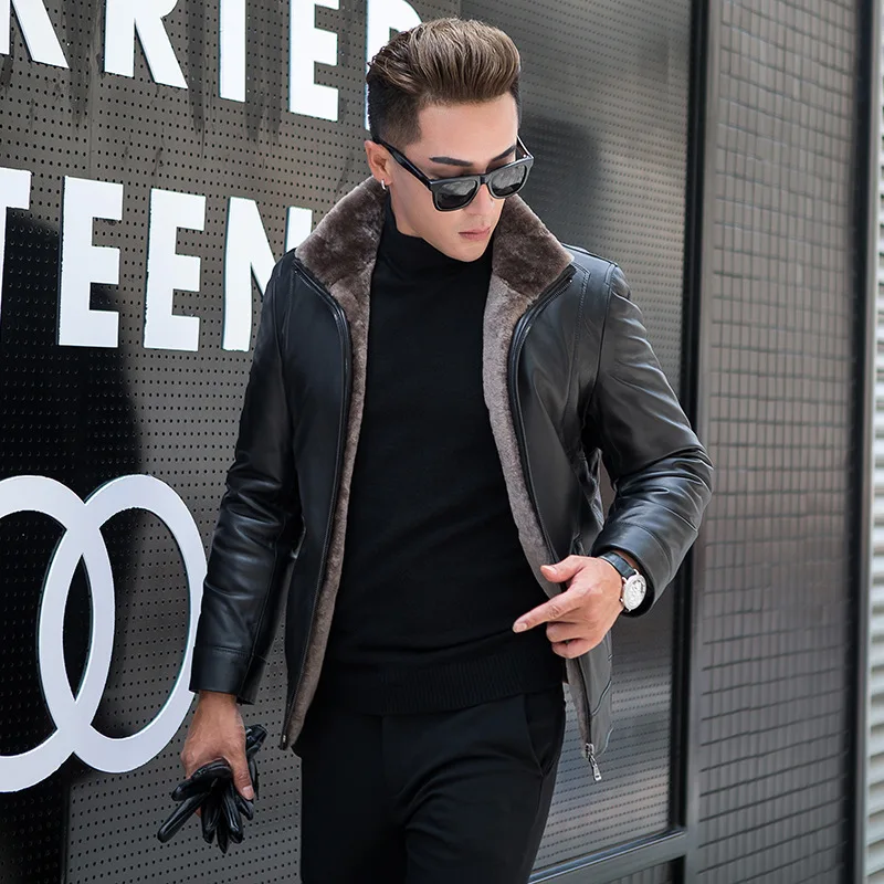 

Real Fur Coat Men Sheep Shearing Winter Coat Men Genuine Leather Jacket for Mens Clothes 2020 Wool Jacket Casaco 1YW7605D YY918