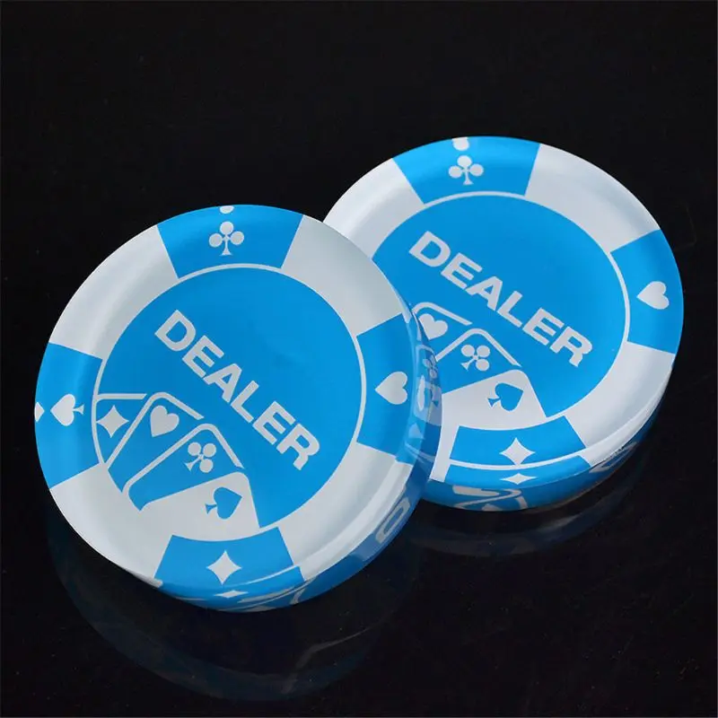 Acrylic Poker Dealer Button Casino Hold'em Pressing Poker Cards Guard Poker Chip