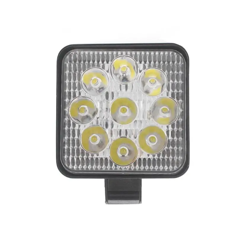 9LED 27W рабочий светильник 12V 24V 6500K водонепроницаемый ударопрочный квадратный рабочий светильник для внедорожника