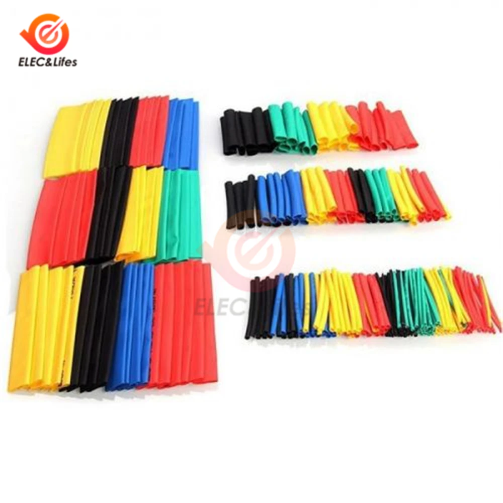 164Pcs/Set Heat Shrinkable Polyolefin Shrinking Assorted Shrink Tube Wire Cable Insulated Sleeving Tubing Set | Обустройство дома