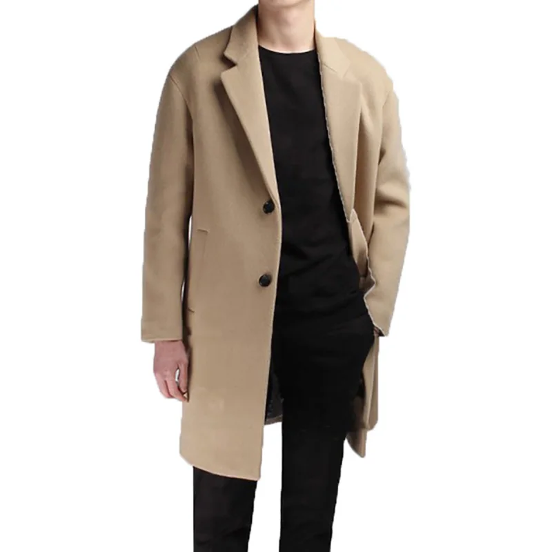 Long Wool Men Medium Brand Clothing Pea Jacket Turn-down Collar Thicken Black Mens Coat Overcoat Camel Men's Coats WUJ1121 Long Wool Men Medium Brand Clothing Pea Jacket Turn-down Collar Thicken Black Mens Coat Overcoat Camel Men's Coats WUJ1121