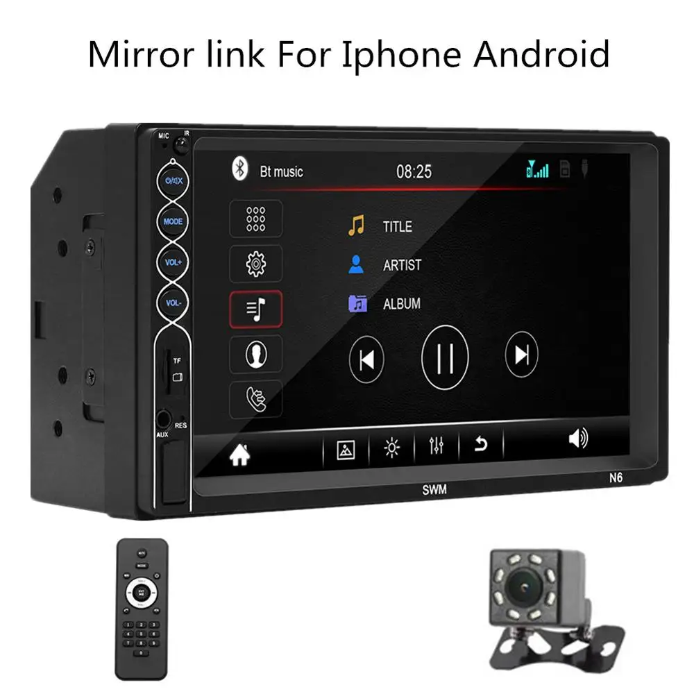 Автомагнитола 2DIN с экраном 7 дюймов мультимедийный MP5 плеер Bluetooth и функцией