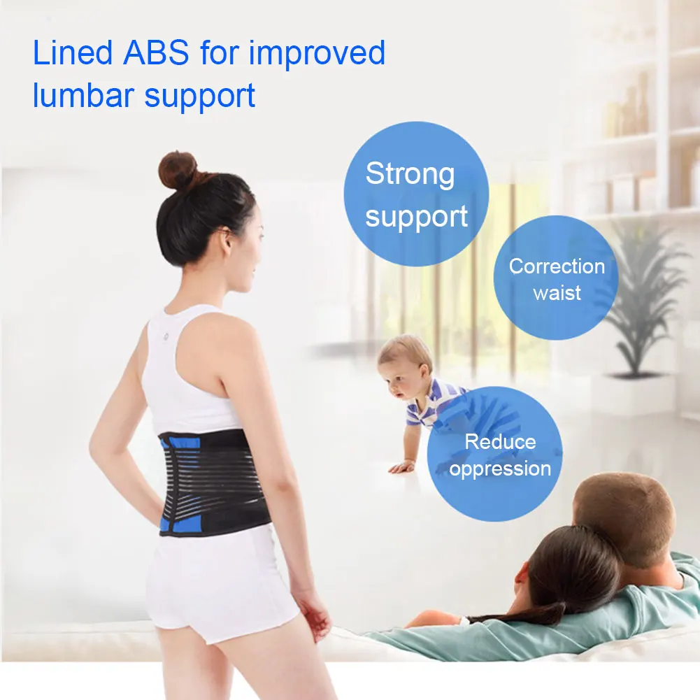 Neoprene Double Pull Lumbar Waist Support Lower Back Belt Brace Pain Relief for Fitness THJ99