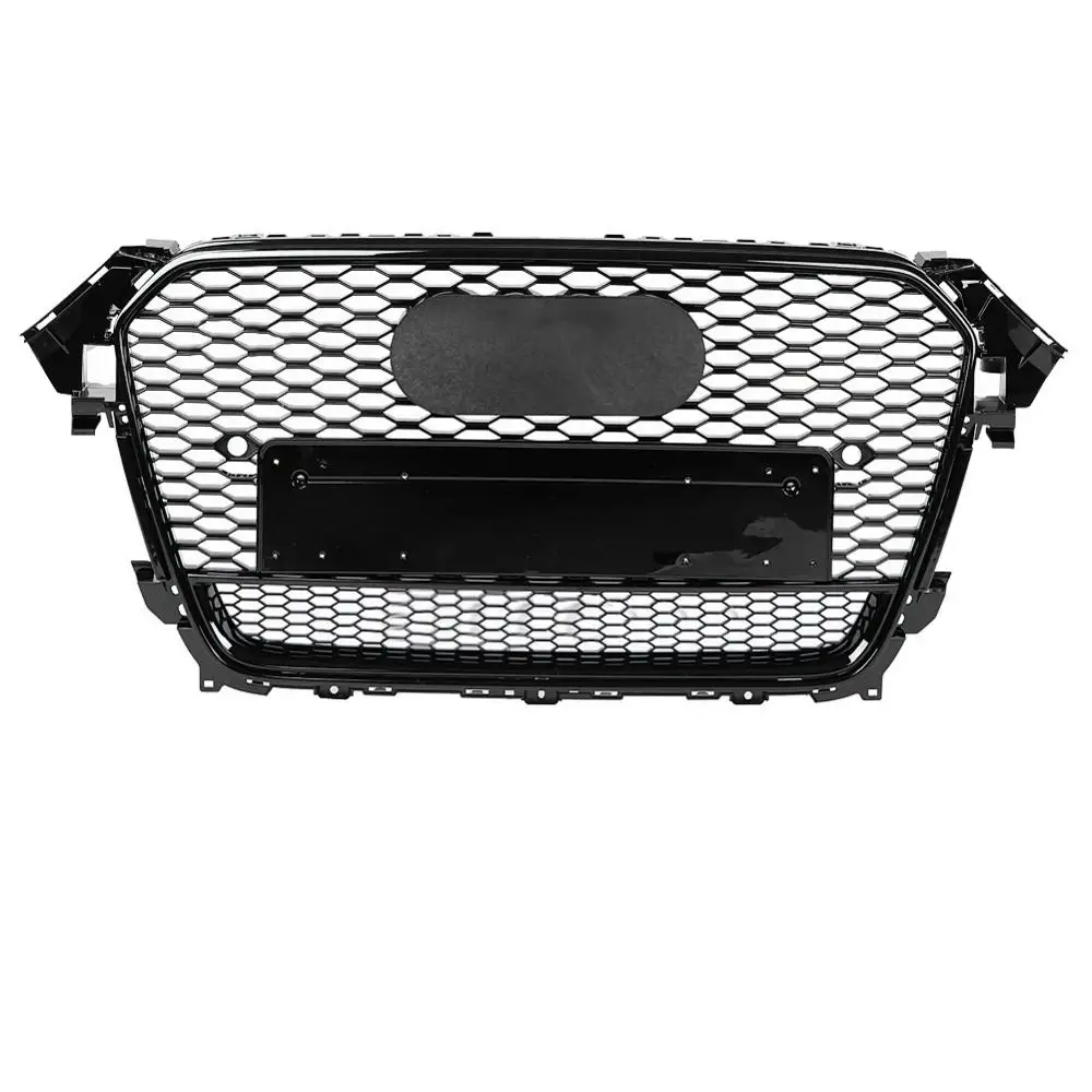 Для RS4 стиль Передняя Спортивная Шестигранная сетка сотовая решетка капота глянцевый черный для Audi A4/S4 B8.5 2013- аксессуары для автостайлинга - Цвет: Серебристый