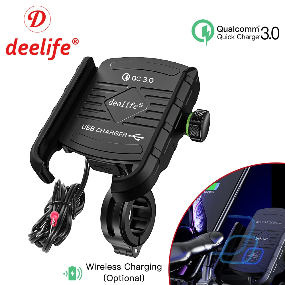 Deelife мотоцикл мобильный телефон держатель с USB зарядное устройство QC 3 0 для