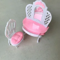 Nouvelle maison de jeu pour enfants, accessoires pour poupées BJD, table de maquillage avec chaises, décoration, meubles de chambre à coucher, jouets pour filles 3