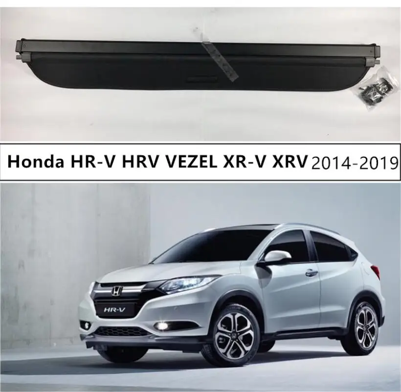 

For Honda HR-V HRV VEZEL XR-V XRV 2014-2019 Rear Trunk Cargo Cover Security Shield High Qualit Auto Accessories Black Beige