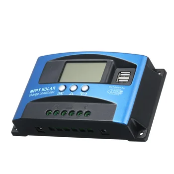

30/40/50/60A MPPT Solar Charge Controller Dual USB LCD Display Auto Solar Cell Panel Charger Regulator