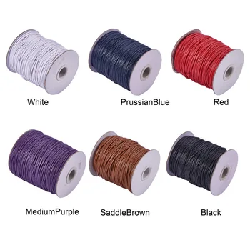 

4~6Rolls 100Yards 1.5mm Waxed Cotton Cords Beading Cords for Bracelet Making