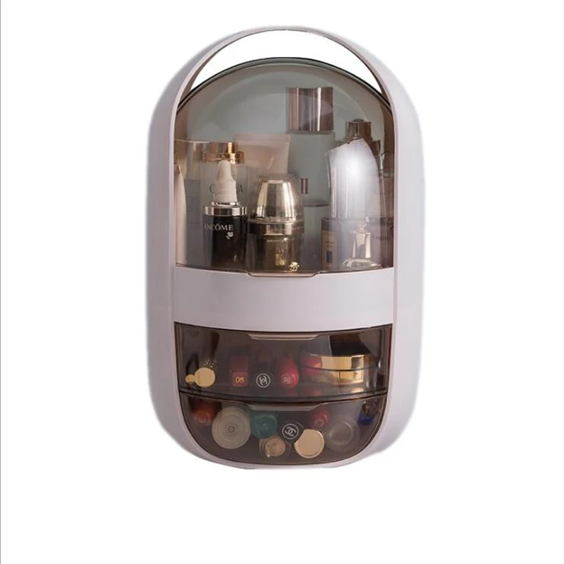 Новая прозрачная коробка для хранения косметики, креативная коробка для макияжа с изображением Лебединого яйца, портативная настольная коробка для хранения пыли, помады, ювелирных изделий