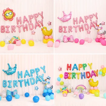 

Clouds Rainbow Balloons Happy Birthday Party Wedding Christmas Decoration Balloon Kids Toy Air Balls Globos Alphabet Balloon Set