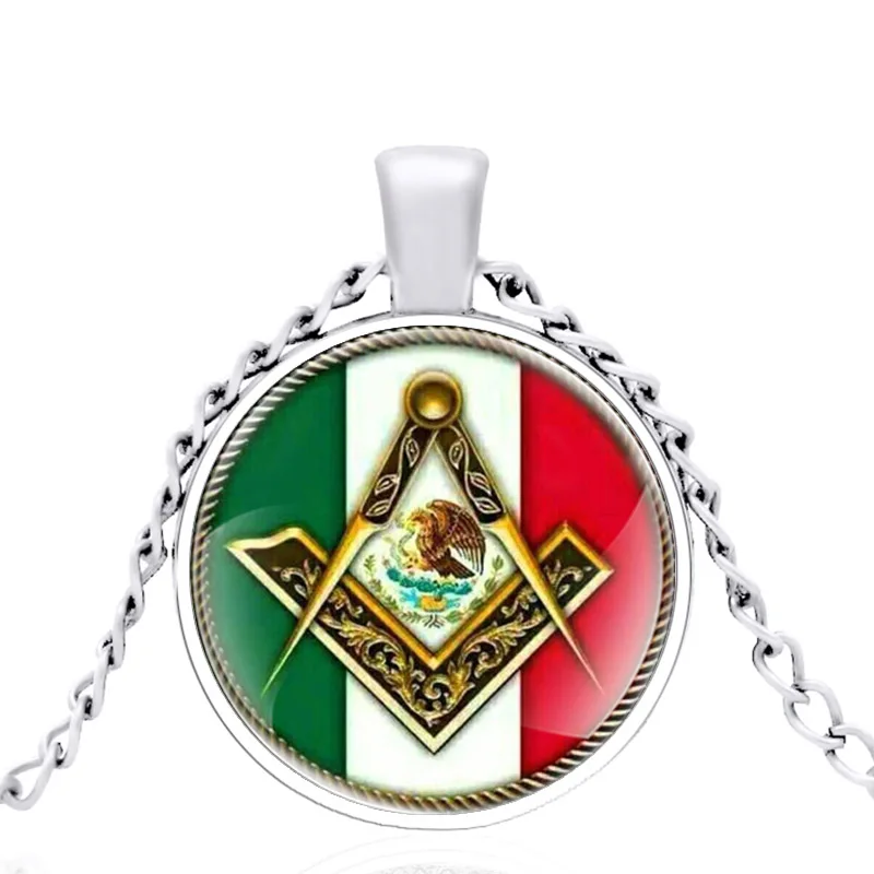Collar con colgante de cúpula de cristal negro para hombre y Bandera de México, regalos de joyería, novedad - AliExpress Joyería y
