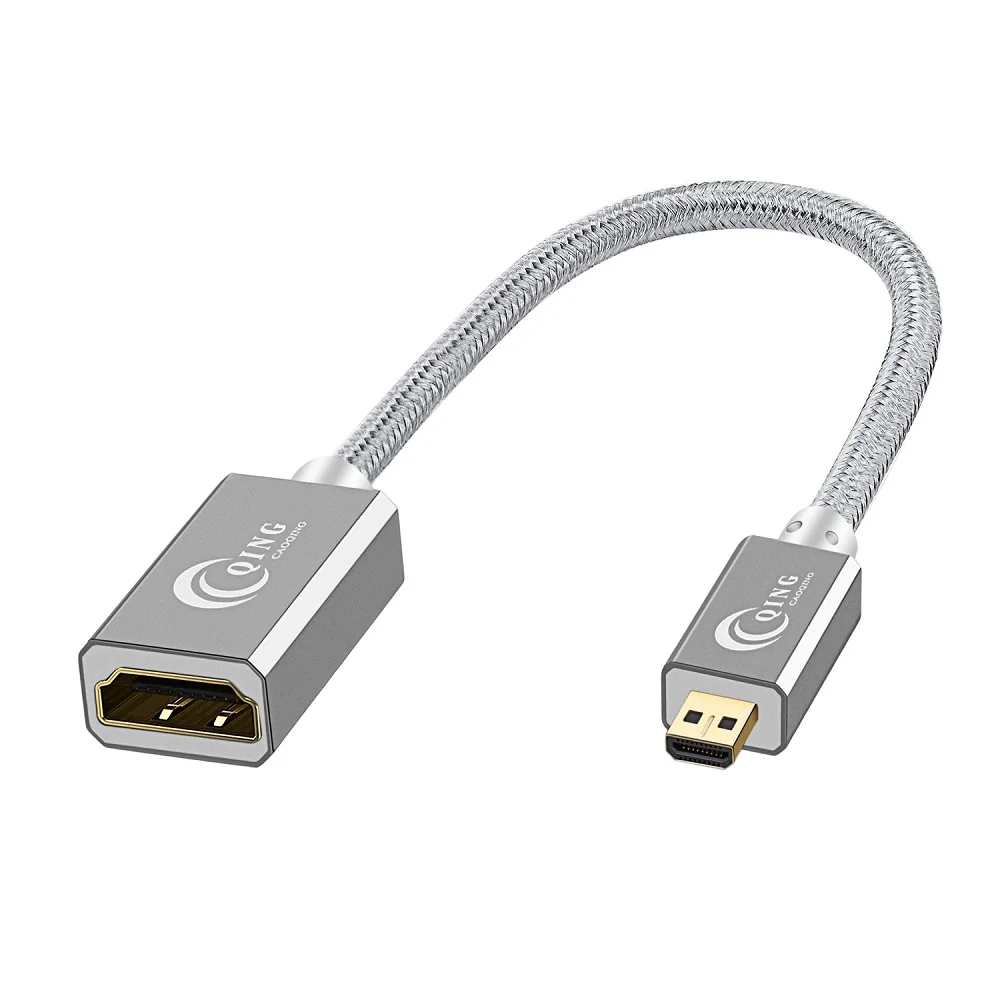 

Micro HDMI Adapter Micro HDMI Male to HDMI Female Cable HD4K Connector Converter for HDTV Projector Flat Camera GoPro HDMI Micro
