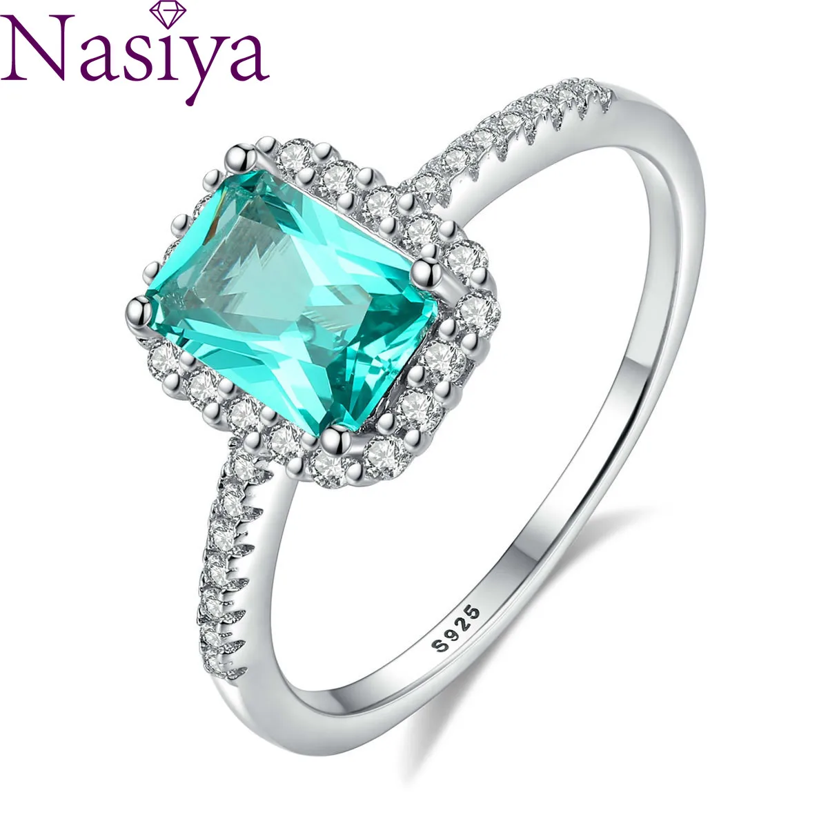 

100% S925 Sterling Silver Ring Fine Jewelry Fashion Green Gemstone Women's Ring Wedding Anniversary Valentines Day Gift