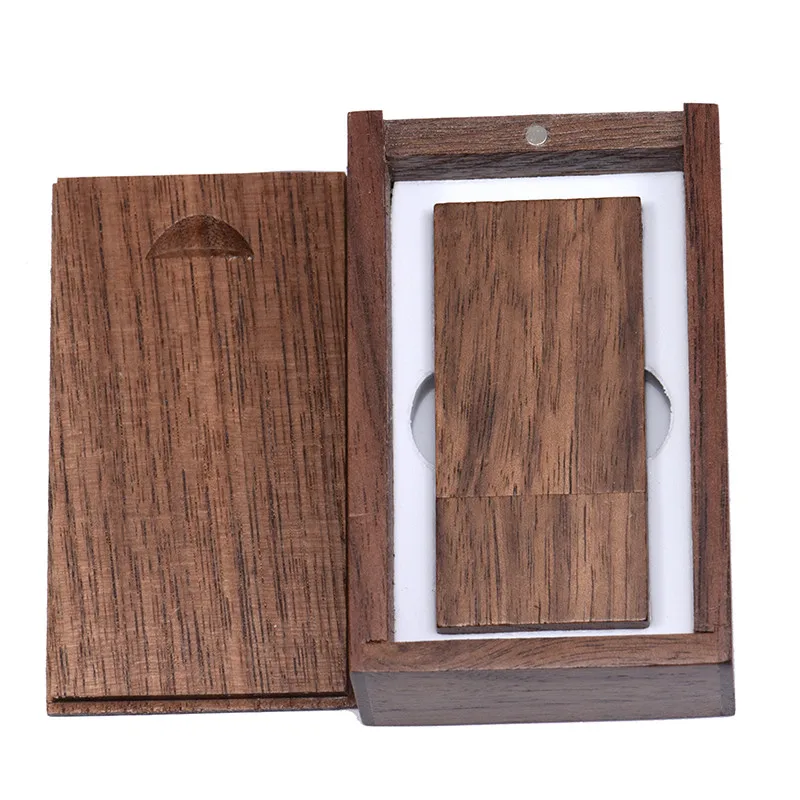JASTER(более 10 шт. бесплатный логотип) деревянный USB флэш-накопитель+ коробка Флешка 8 ГБ 16 ГБ 32 ГБ логотип на заказ для фотографии свадебный подарок - Цвет: Walnut wood with box