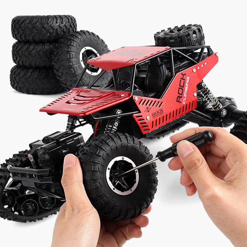 Alloy Remote Control Off-Road Vehicle Four-Wheel Drive Crawler All-Terrain Vehicle Climbing Wireless Charging Boy Car Model Toy