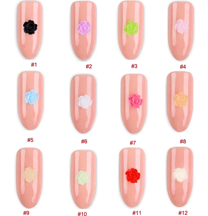 MAFANAILS 1000 шт./лот дизайн с белыми розами украшения для ногтей полимерные шпильки
