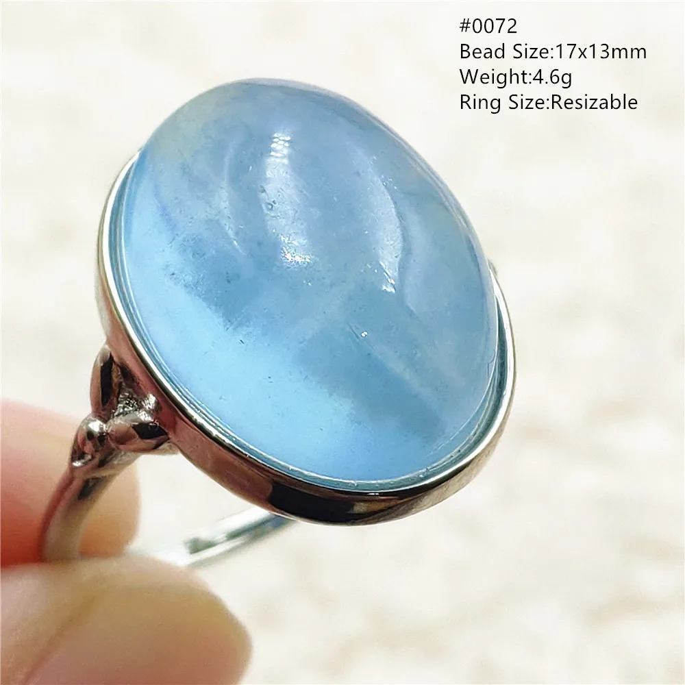 jewellery shop near me Genuine Natural Blue Aquamarine Clear Oval Ring Adjustable Crystal Size 925 Silver Aquamarine Ring Gemstone AAAAA nose pin