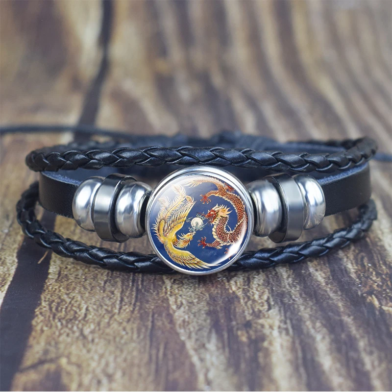 Bracelet Dragon Phoenix Phoenix Leather Bracelets Bracelet Leather