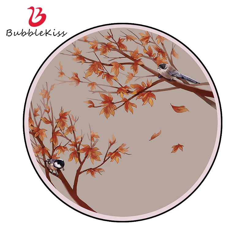 Bubble Kiss Round Carpet Plant Pattern Design Tappetino Antiscivolo Home Personalizza Tappeti Comodino Decorazione Piede Pieghevole
