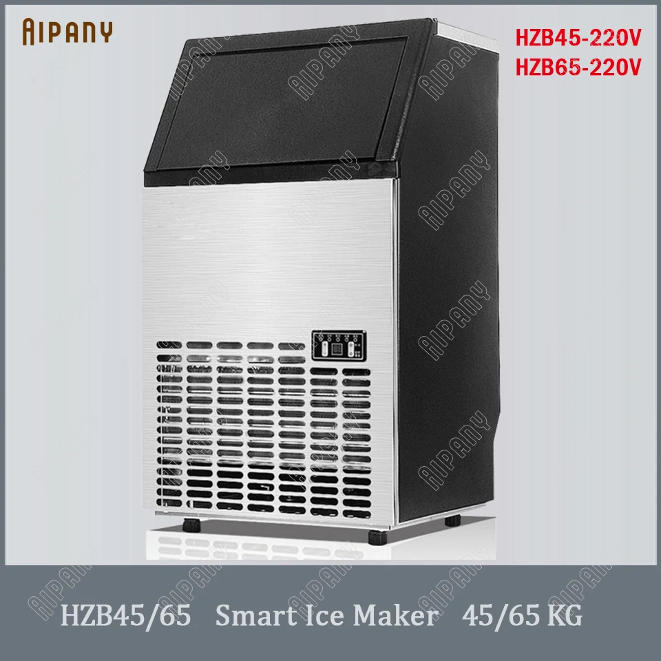 

HZB45/HZB65/HZB90 electric cube ice maker 45/65KG/90KG ice machine with automatic clean function 110V 220V ice making machine