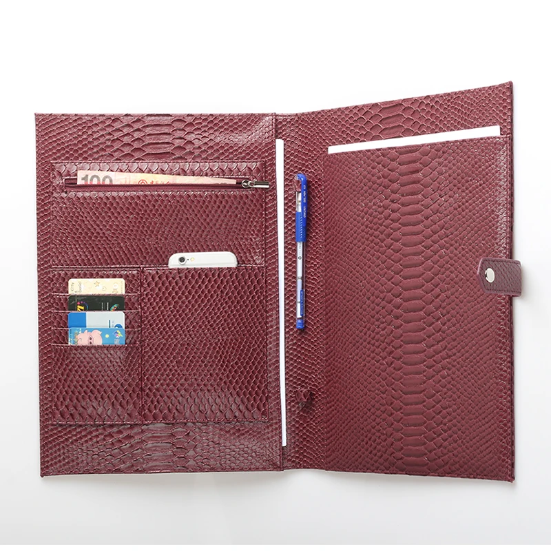 Alirattan,, модная деловая сумка с рисунком страуса питона, высококачественный портфель, папка для книг, портфель, чехол, складная сумка - Цвет: Snake Red Coffee