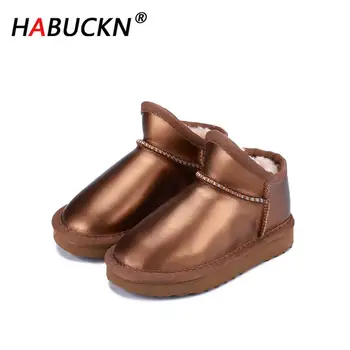 

HABUCK 2020 New fashion Australia Classic children Snow Boots Winter Warm Genuine Leather Warterproof High-quality kids Boots