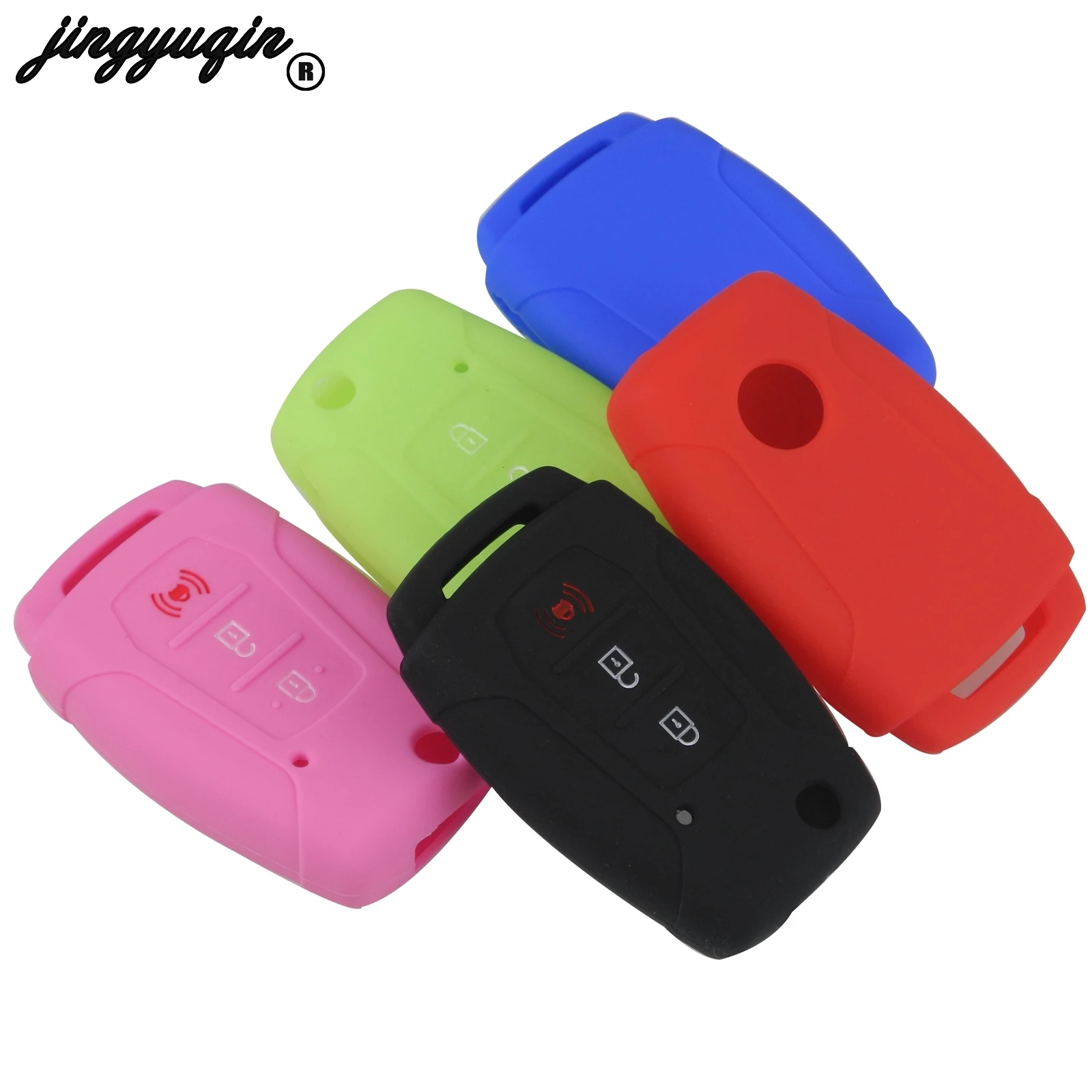 jingyuqin 3 Button Silicone Flip Folding Car Key Case Remote Protect Cover Holder For Ssangyong 2015 2016 Tivoli Rexton Korando |