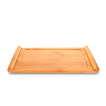 

1 x Scroll Serving Tray Natural Bamboo Kungfu Tea Tray Plate 33x17cm / 13x7 inch
