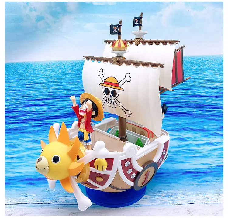 One Piece Ship Figure Luffy Model Toy Peripheral Super Cute Mini Boat Assembled Model One Piece Ship Blind Box Kid Birthday Gift