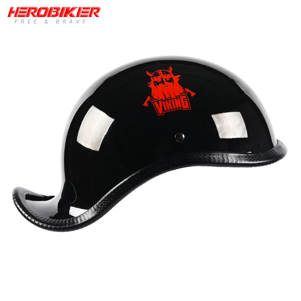 HEROBIKER мотоциклетный шлем с открытым лицом ретро Половина мото Байкерский шлем гоночный Мото шлем внедорожный шлем мото шлем - Цвет: 01-Black-03