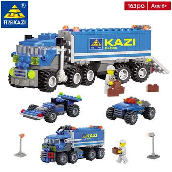 

KAZI 6409 Truck Building Blocks 163 pcs Truck Model Building Bricks Toys for Boy Friends block Children Construction bricks toys