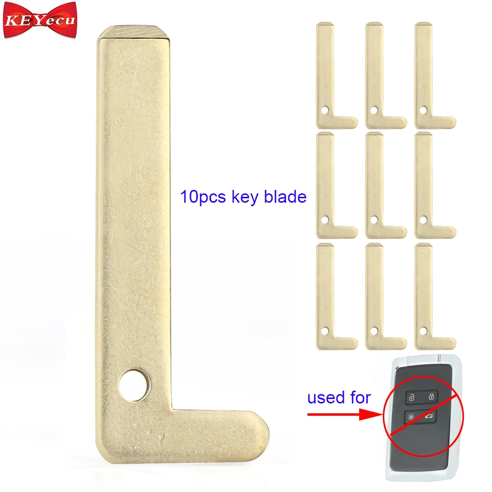 KEYECU 10pcs for Renault Espace 5 Kadjar Megane 4 Talisman Emergency Key Blade