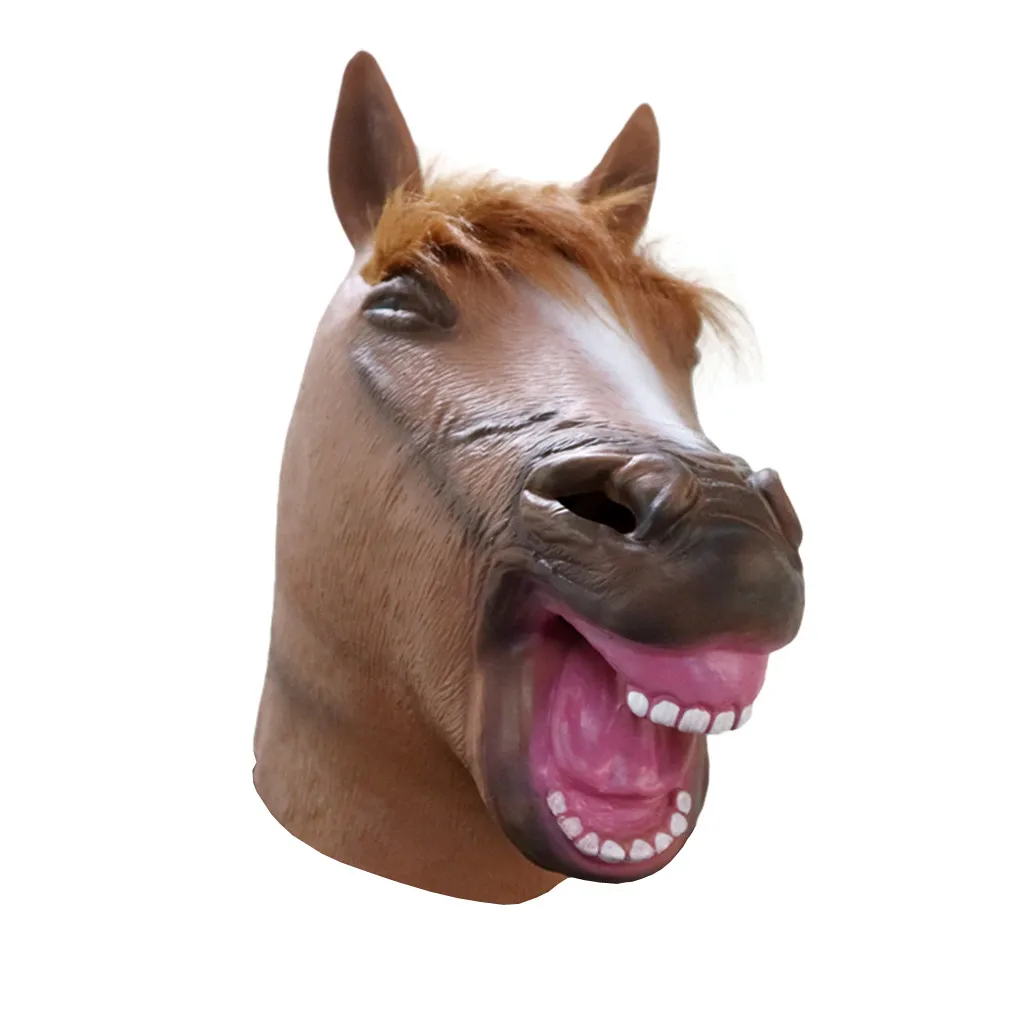 Новая маска для головы лошади Косплей Маска Латекс Реквизит стиль игрушки вечерние Хэллоуин Aug#23