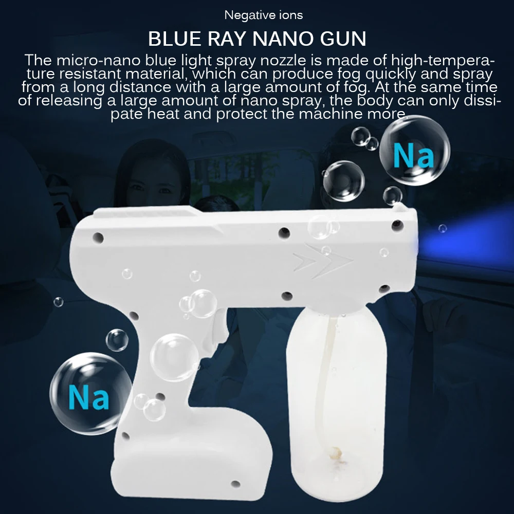 

Electric Sprayer Atomizer Sanitizer Fogger Machine Handheld Rechargeable Nano Steam Atomizer Blue Light For Disinfectants 800ml