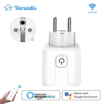 

Mini Smart Switch WiFi Wireless EU/FR 16A Plug Socket Outlet Remote Control Works With Google Home IFTTT Alexa Smart Life