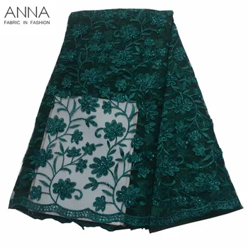 

Popular Design French Tulle Lace Fabric With Handmade Beaded Embroidery African Net Lace 5 Yards/Piece For Ladies Evening Gown