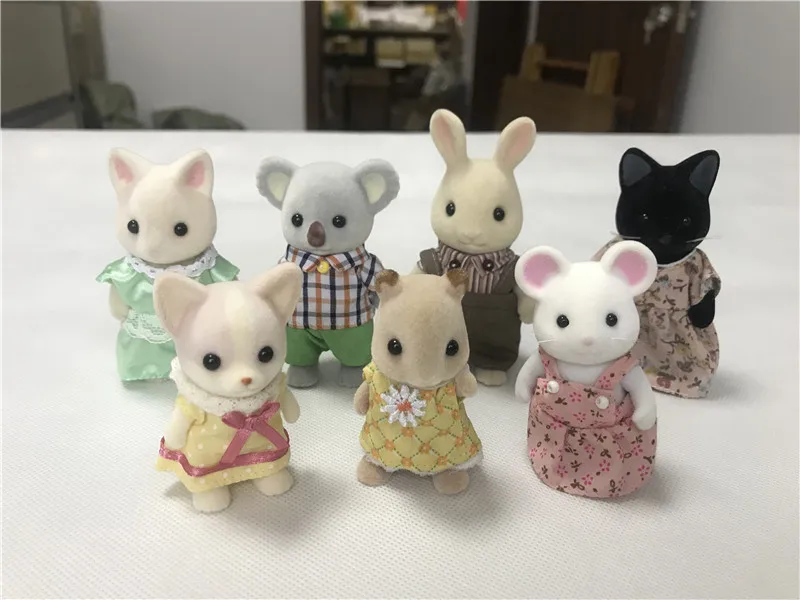 Geniune Sylvanian Family 10 шт. пушистые фигурки для собак/Squrriels/Bear/Mouse/Sheep случайная Новинка