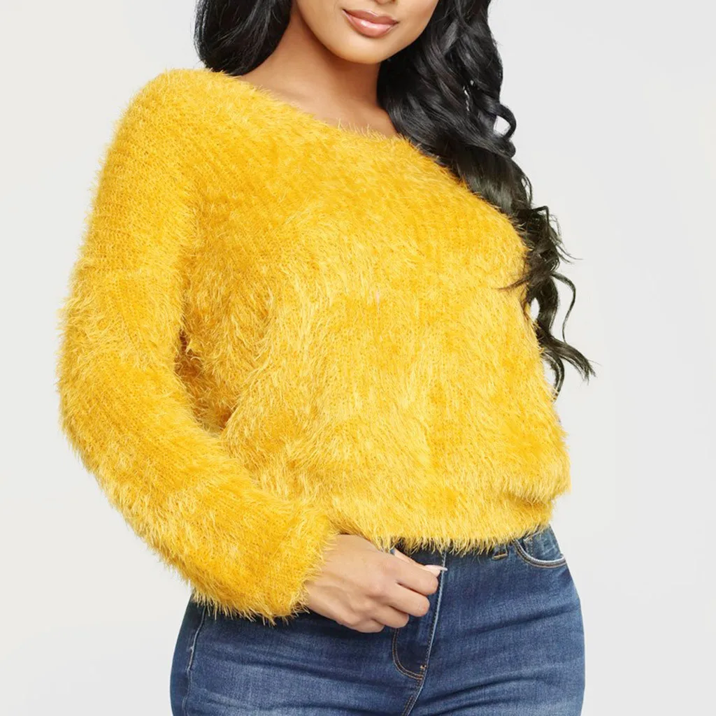 

Sexy Long Sleeve warm autumn winter sweater sexy Solid Backless Criss-Cross Batwing Knitted Loose Pink Yellow White truien dames