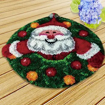 

Cartoon Santa Claus Cushion Latch Hook Kit Pillow Mat DIY Crafts Christmas Pattern Cross Stitch Needlework Cushion Embroidery