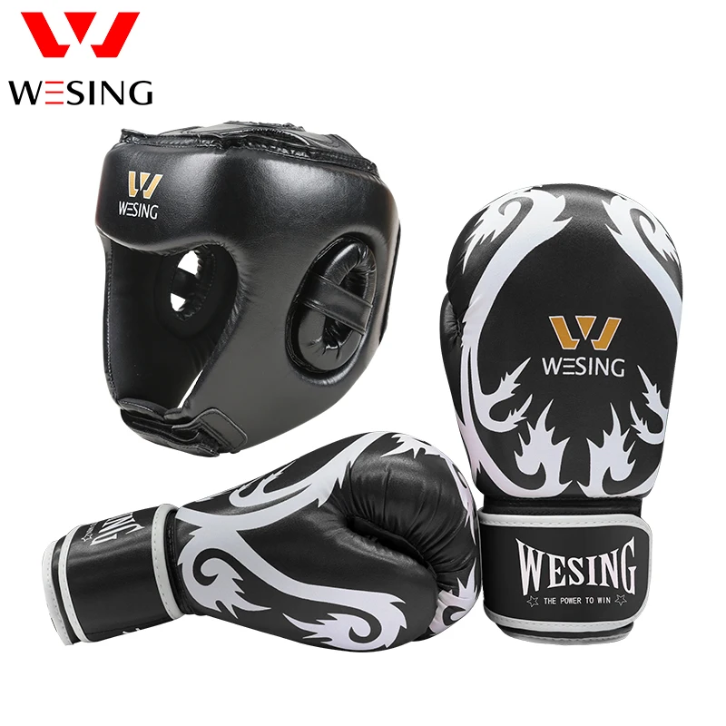 boxing gloves and head guards
