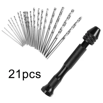 

21*Drill Bits Mini 0.3-1.6mm Alloy Steel Set Kit For Wood Jewelry Beads Plastic