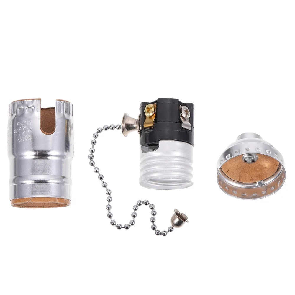 Aluminum Vintage Light Socket Practical E-27 Lamp Holder with Zipper | Обустройство дома