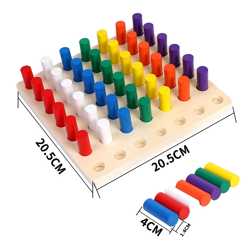 Материалы montessori игрушки развивающие игры цилиндра разъем Конструкторы деревянный математические игрушки для детей, Игрушки для раннего развития детей