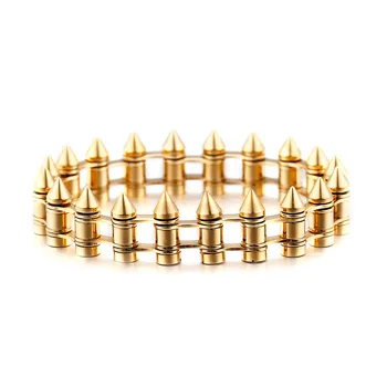 

unisex titanium steel bullet nail bracelet punk style jewelry