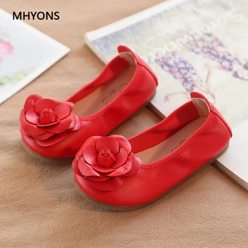 

Girls Leather Shoes 2019 Spring Autumn Children Sneakers Toddler Girl Flower Shoes Kids baby Leisure Single Shoes For Female Kid