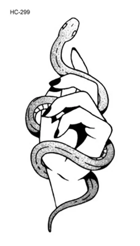 Горячая боди-арт черный белый Рисунок маленький элемент маленькая змея треугольник череп передача воды временные искусственные татуировки стикер - Цвет: A